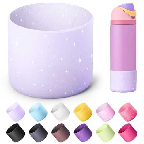 Silicone Water Bottle Boot for Owala 24oz - Glitter Purple