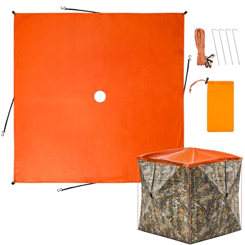 58x58 Inch Blaze Orange Safety Hunting Blind Cover Panels - Waterproof Ground Cover