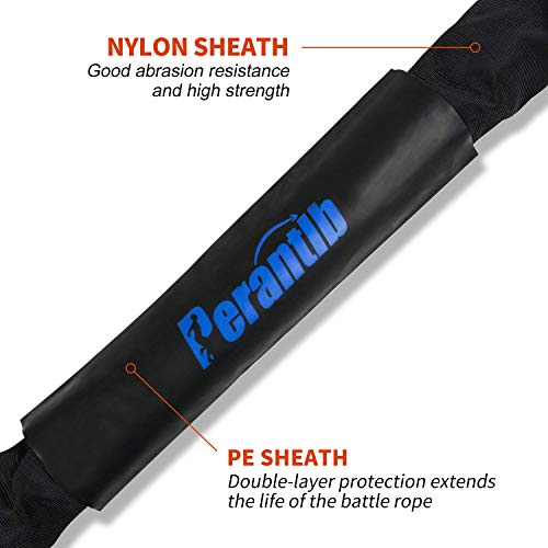 Heavy Battle Rope with Protective Sleeve - 1.5" x 30 ft Length