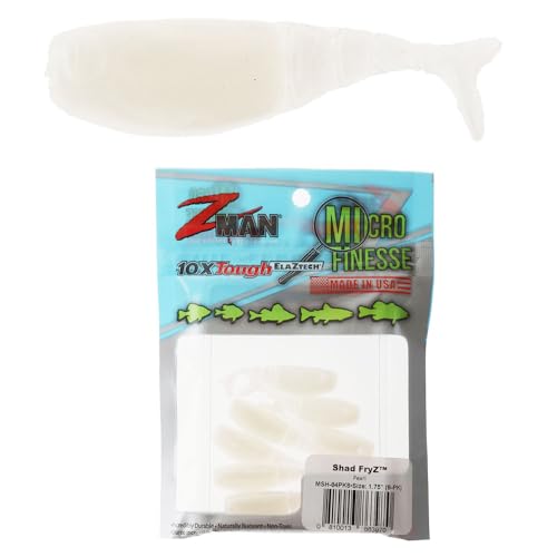 1.75" Swimbait Shad Fryz - Pearl, 8 Pack