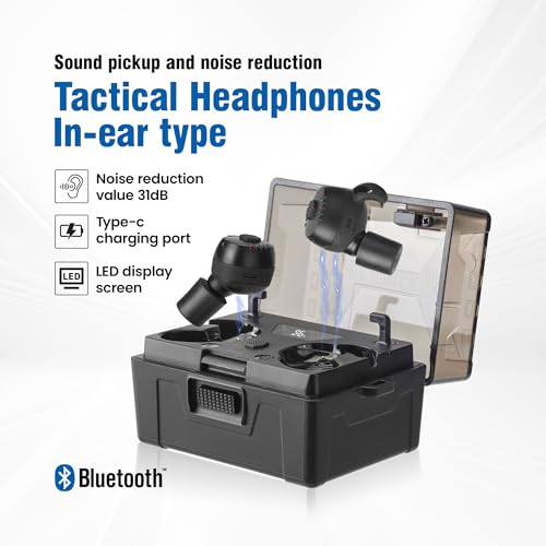 Electronic Shooting Ear Protection with Bluetooth 5.4, NRR 31dB - E30 Black