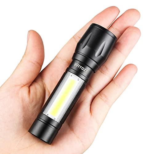 Rechargeable Mini LED Flashlight - Ultra Bright Pocket Torch Light, Compact with Side Lantern - 1 Pack