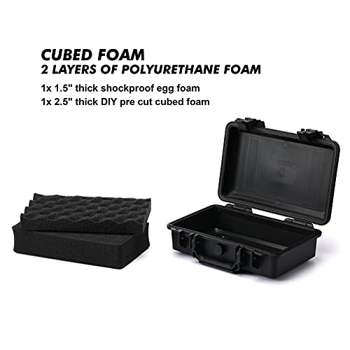 CASOMAN 11.5-Inch Water-Proof & Explosion-Proof Box, with Cush- Proof Sponge, IP67 Water Proof Grade, Customizable Foam