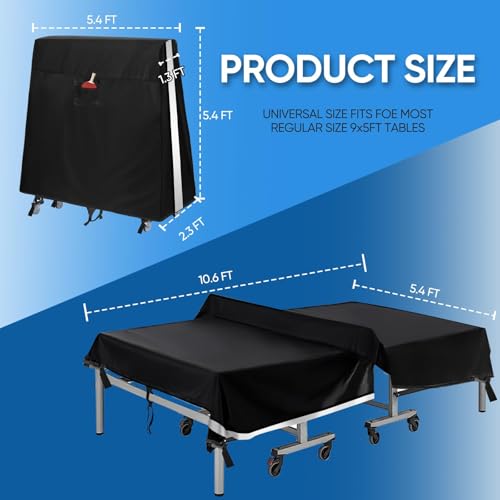 NEVERLAND Black01 Waterproof Outdoor Ping Pong Table Cover - Fits 9x5 ft Tables
