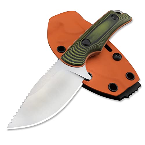 Generies Small Fixed Blade Hunting Knife with Kydex Sheath - Full Tang 8Cr13Mov, G10 Handles