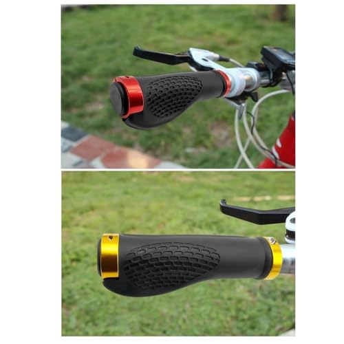 Ergonomic Rubber Mountain Bike Handlebar Grips - Red