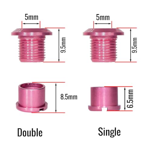 7075 Aluminum Alloy Chainring Bolts - Light Pink / Double