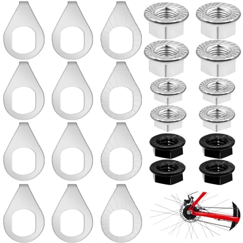 24-Piece Bike Axle Nut and Safety Washer Kit - M8, M9.5, M10