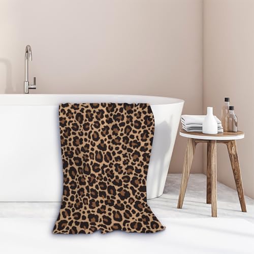 Franala Leopard Print 30x60in Beach Towel - Quick-Dry Lightweight Towel for Travel, Yoga, Swim