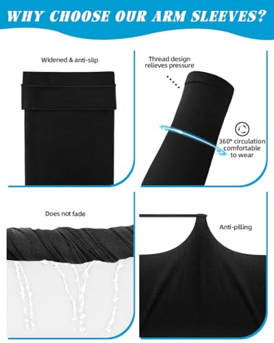 BHYTAKI Cooling UV Sun Protection Arm Sleeves UPF50 for Men Women Sport & Work