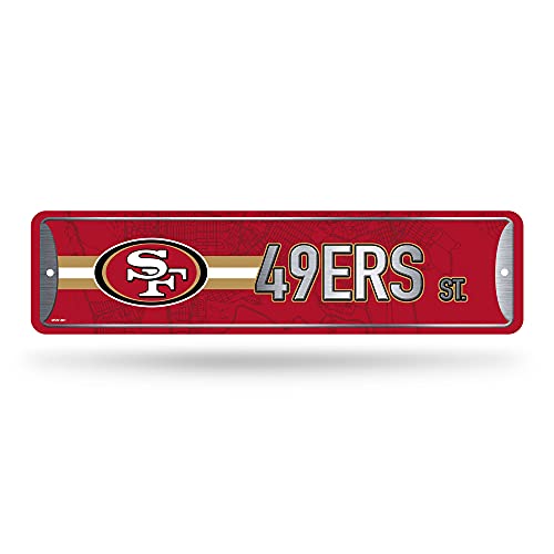 San Francisco 49ers Desk Pad & Metal Street Sign Set - 35.4"x15.7", 4"x15"