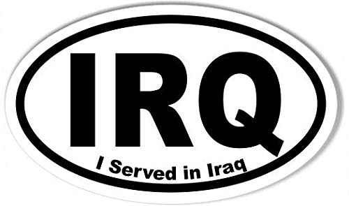 Iraq Veteran Oval Bumper Sticker - Durable 3" x 5"