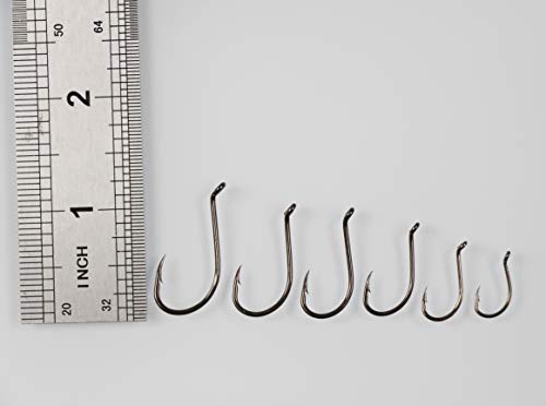 Black Octopus Beak Fishing Hooks - 100pcs, Size 6#