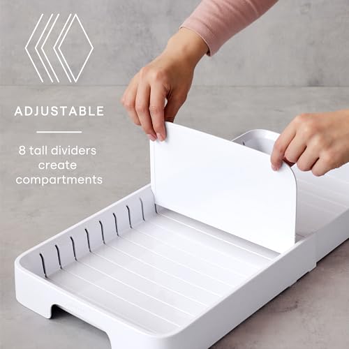 YouCopia StoraLid Expandable Food Container Lid Organizer with Tall Dividers, 40 Lid, Premium Edition