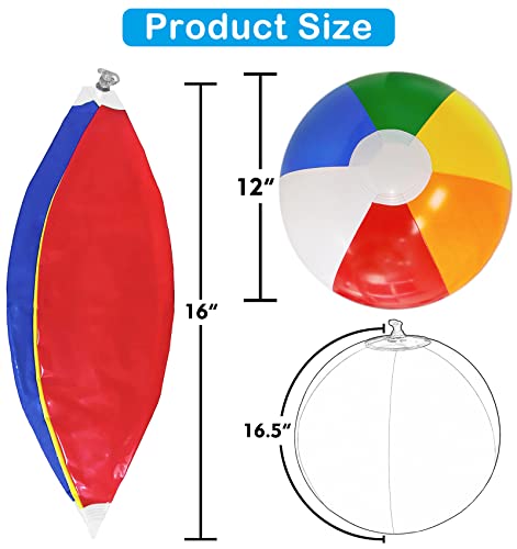 16-Inch Inflatable Beach Balls - 3 Pack for Kids