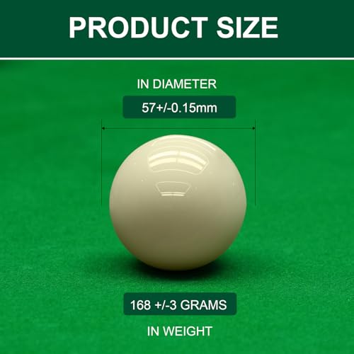 Regulation 2-1/4 Inch White Pool Cue Ball - 6 oz