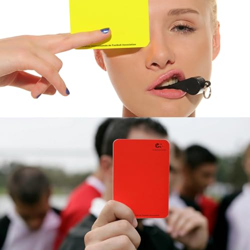 Soccer Referee Kit with Loud Whistle & Red Yellow Cards - Black Whistle+Cards Set
