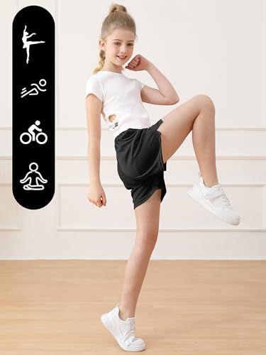 Resinta Girls Athletic Mesh Shorts - Youth Basketball & Soccer Gym Shorts (4 Colors, 12-14 Years)