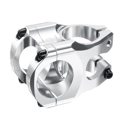 HARFINGTON Aluminum Bike Stem 31.8mm x 35mm for Mountain & Road Bikes, Silver