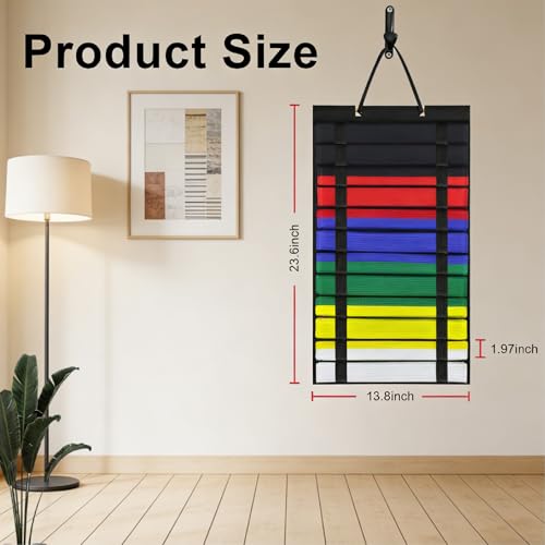 Karate Belt Display Rack - Holds 12 Martial Arts Belts