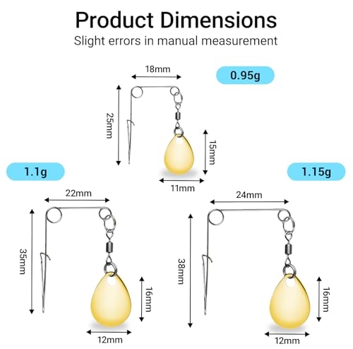 Gold Teardrop Spinnerbait Kit with 50 Smooth Spoon Lures