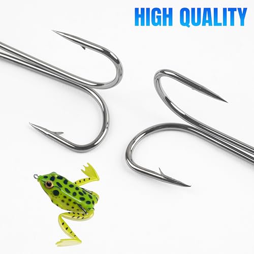 Double Fishing Hooks - 35pcs 3X Strong Sharp Open Shank #4