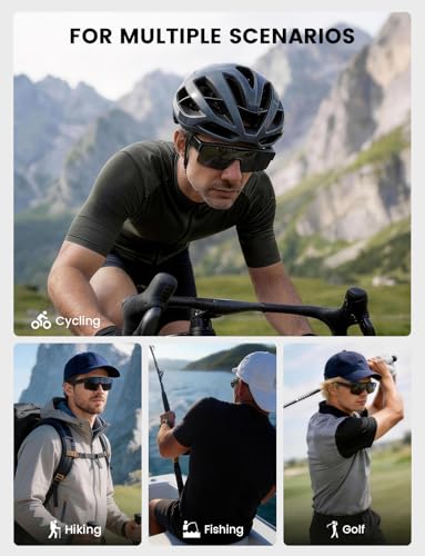Lamicall Polarized Over Glasses Sunglasses Black Frame Gray Lenses UV400 Protection