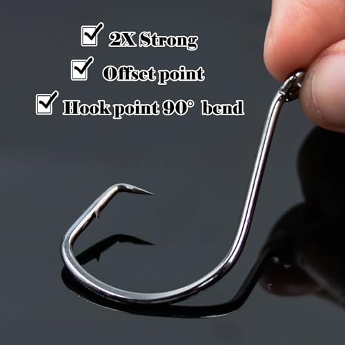 Circle Fishing Hooks 2/0 - 50 Pcs Strong Saltwater Rigs