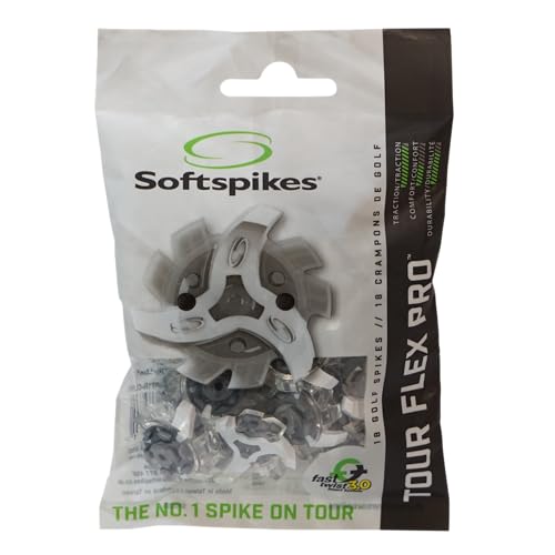 Replacement Golf Spikes - Softspikes Tour Flex Pro - White - 18 Count