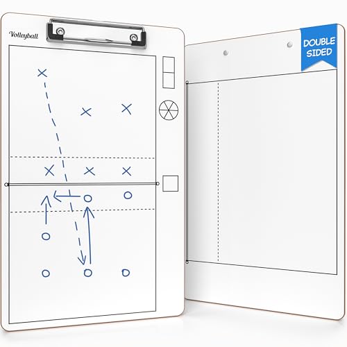 Volleyball Dry Erase Coaching Clipboard - 15x9 Double Sided