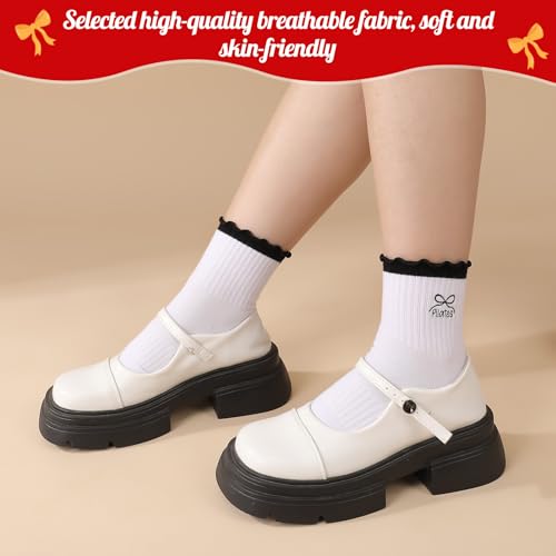 Non-Slip Yoga Socks for Women - Embroidery Pilates Grip Socks - 5 Pairs