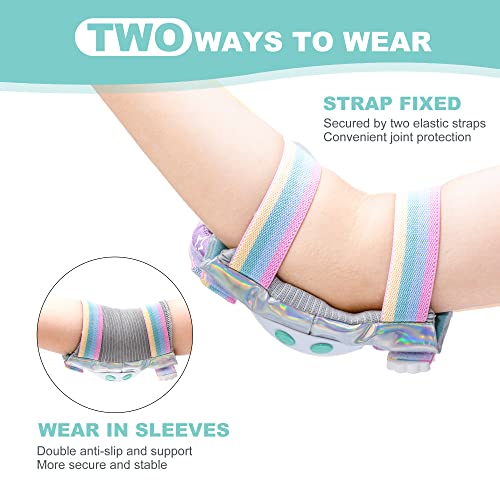 Rainbow Unicorn Protective Gear Set - Knee Pads, Elbow Pads, Wrist Guards - Medium