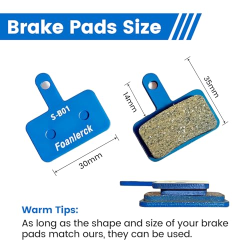 High Performance Bicycle Brake Pads - 2 Pair, Resin & Semi-Metallic