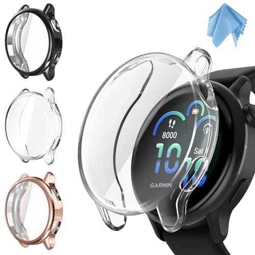 Garmin Vivoactive 6 Screen Protector Case - Black, Clear, Rose Gold