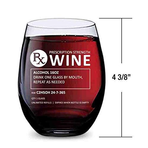 Stemless Wine Glass for Pharmacist Gifts - Unbreakable Tritan Plastic, 16 Ounces