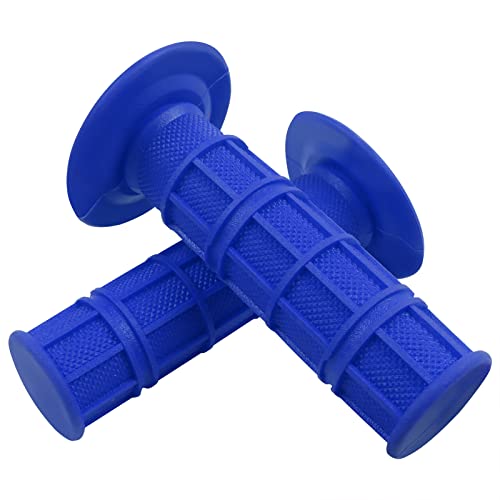 Non-Slip Motorcycle Handlebar Grips - 7/8" & 24mm - Blue