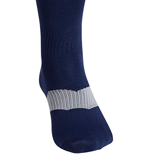 Compression Soccer Socks - Navy Blue/Clear Grey/White - Small