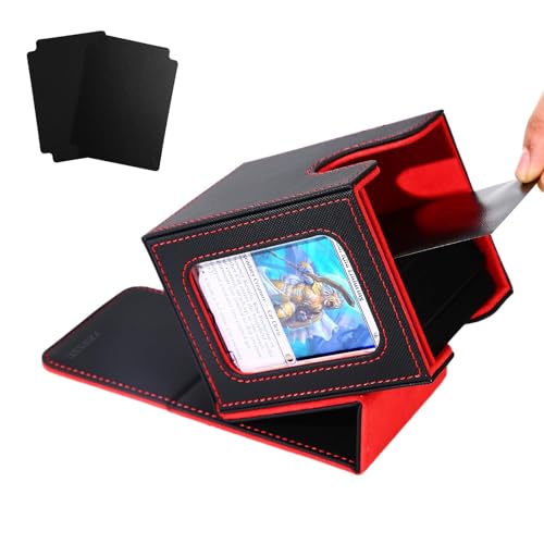 Card Deck Box for 100 Double Sleeved Cards - MTG & TCG Storage with Dividers