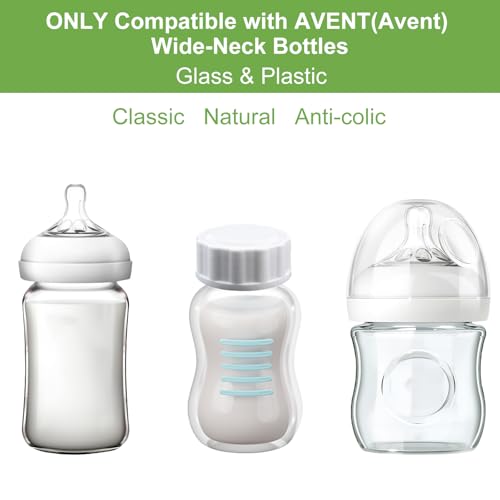 Leak-Proof Replacement Caps for Avent Wide-Neck Baby Bottles - 6-Pack