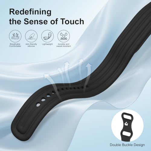 Silicone Sport Strap for Fitbit Air - Black, Sweatproof & Lightweight