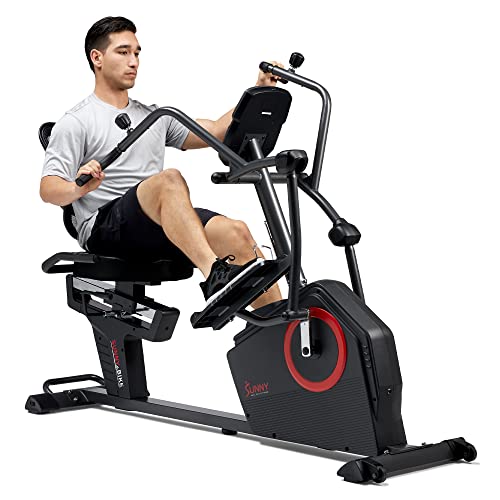 Electromagnetic Recumbent Elliptical Trainer with Arm Exercisers