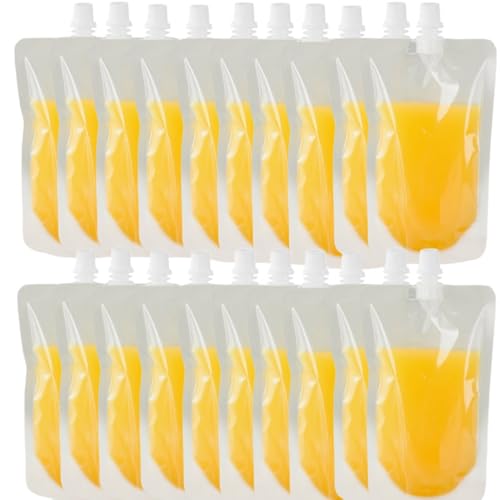 8OZ Portable Collapsible Beverage Bags - 20 PCS Leakproof Water Carrier