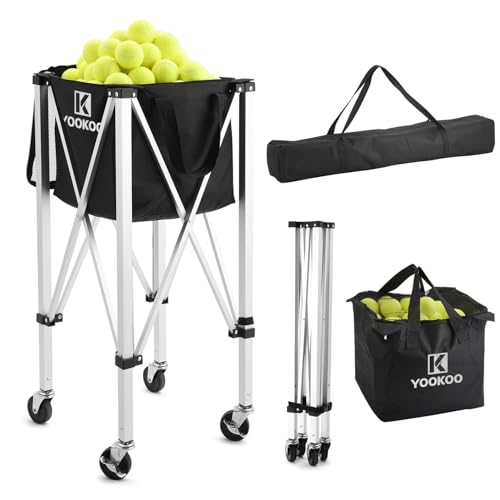 Tennis Ball Hopper Cart - Holds 150 Balls, Black