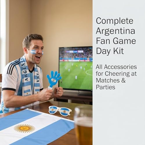 6-Piece Argentina Soccer Fan Cheering Kit for Game Day