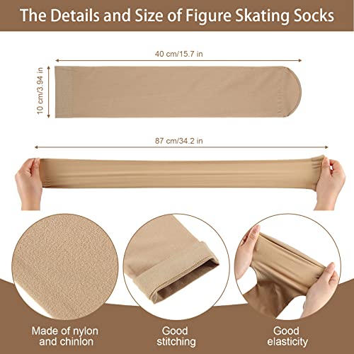 SATINIOR 6 Pairs Ice Skating Socks for Women Knee High Nylon