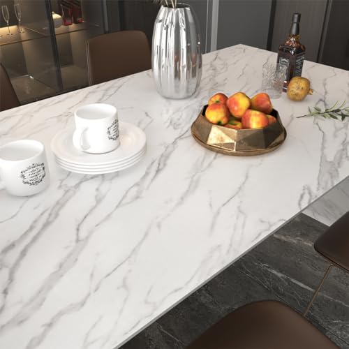Stickyart White Marble Contact Paper for Cabinets and Drawers Peel and Stick Marble Wallpaper for Countertops Removable Self Adhesive Marble Wall Paper Cabinet Wallpaper for Kitchen Bathroom 12"x80"