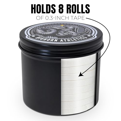 Medium Black Aluminum Tin Can Holder for 8 Rolls of 0.3-Inch Athletic Tape