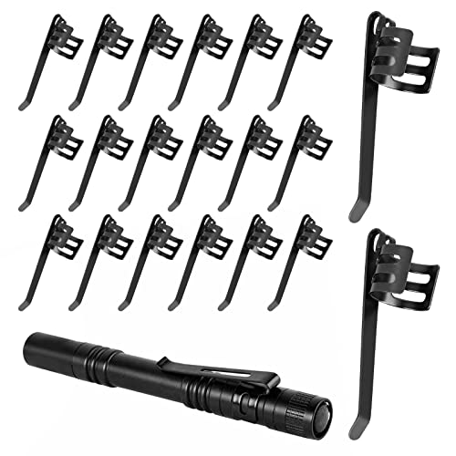 20 Pack Removable Pocket Clips for Flashlights & Pens