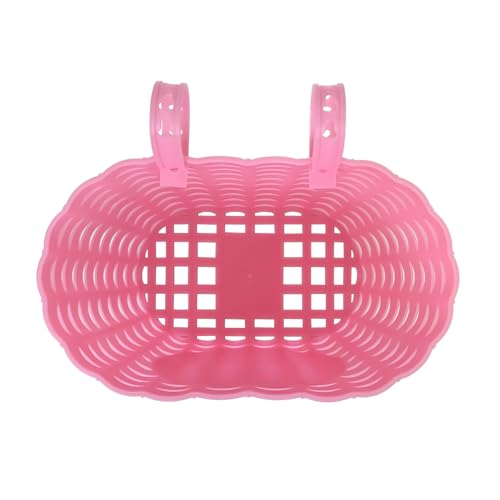 Child Bike Basket for Girls - Easy Install, Durable Plastic, Customizable Cartoon Stickers