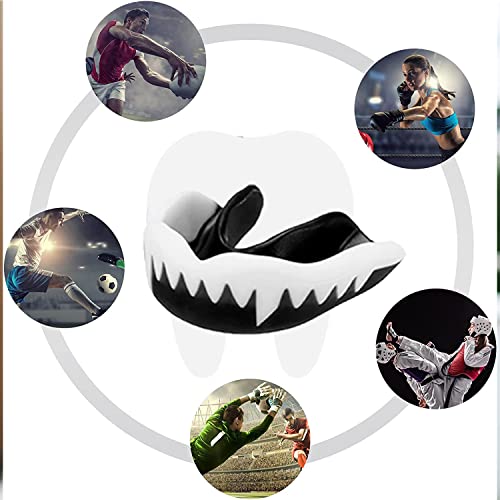 YAFIYGI Kids Youth Mouth Guard Football MMA Boxing Rugby Taekwondo Softball Lacrosse - Black & White
